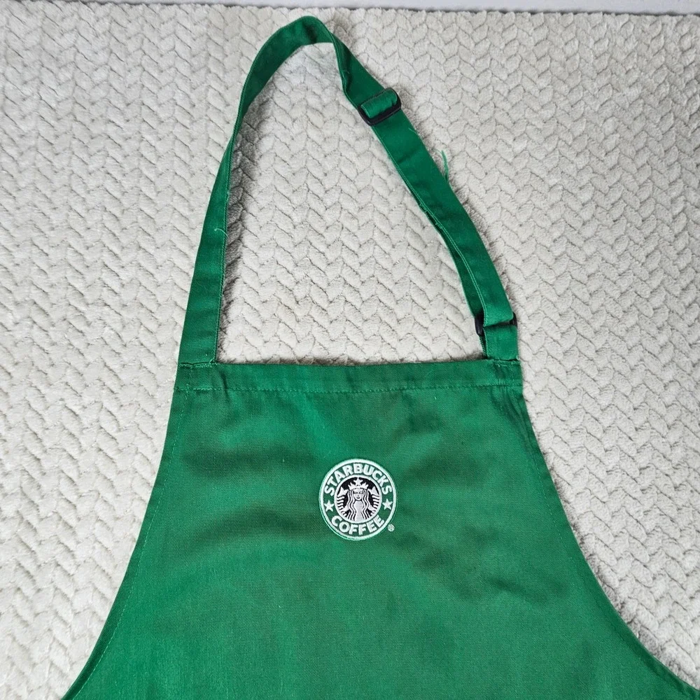 Starbucks Coffee Barista Green Apron Embroidered Logo Pockets 191321 Mens Womens